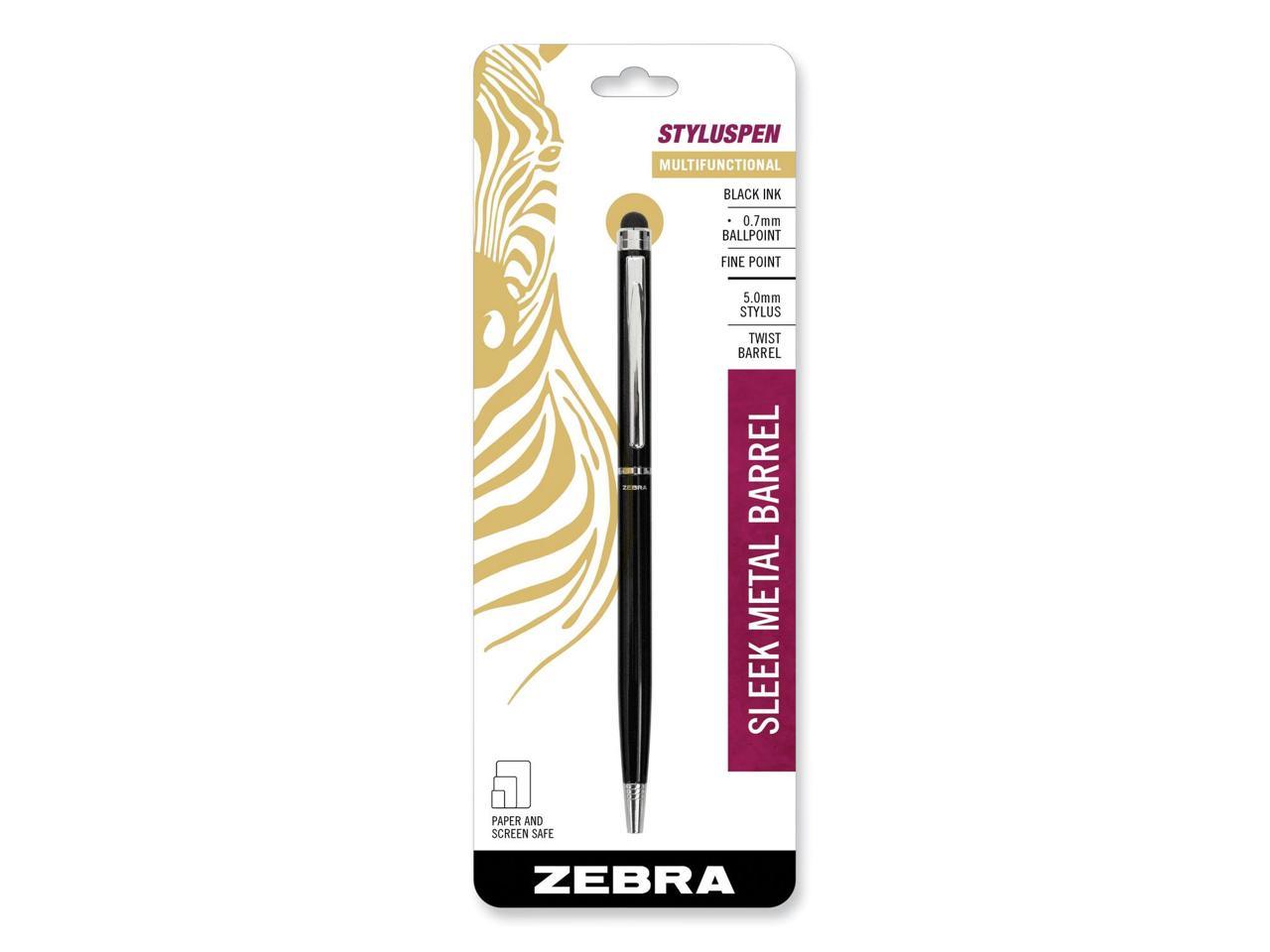 2-Count Fine Point Black Ink 0.7mm New Version Zebra StylusPen Twist Ballpoint Pen 4C Refill 