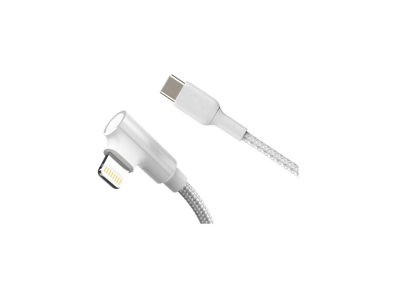 Xem Xlightning Raw White Usb C To Lightning Right Angled Ft