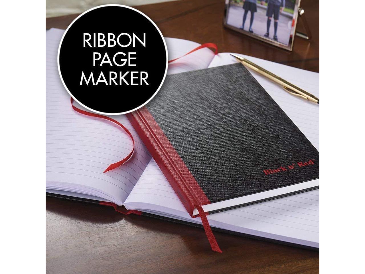 Black//Red 11-3//4 x 8-1//4 D66174 Black n Red Casebound Hardcover Notebook 96 Ruled Sheets
