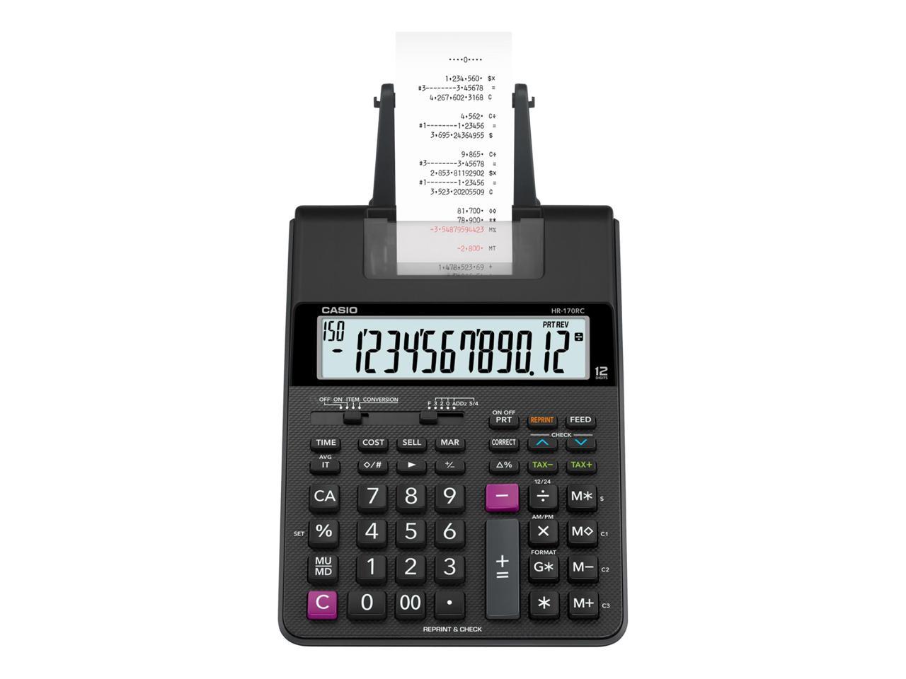 Casio Printing Calculator 61/2"Wx115/8"Lx29/16"H Black HR170RC