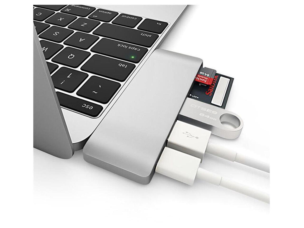 Jili Online 5 in 1 Multi Funtion USB 3.0 Hub USB 3.0 to 2-Port USB 2.0 10/100/1000 Gigabit Ethernet Adapter for PC Laptop Mac SD & MicroSD/TF Dual Card Reader 