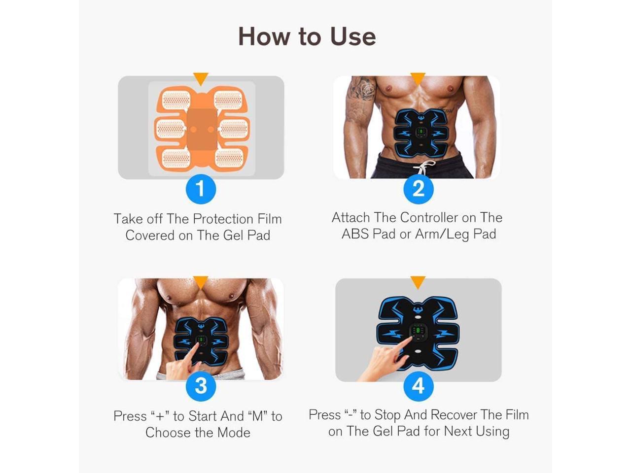 GoYun ABS Trainer Muscle Stimulator Stomach Toner Abdominal Exerciser Stomach Toning Belt Weight Loss Equipment for Men and Women