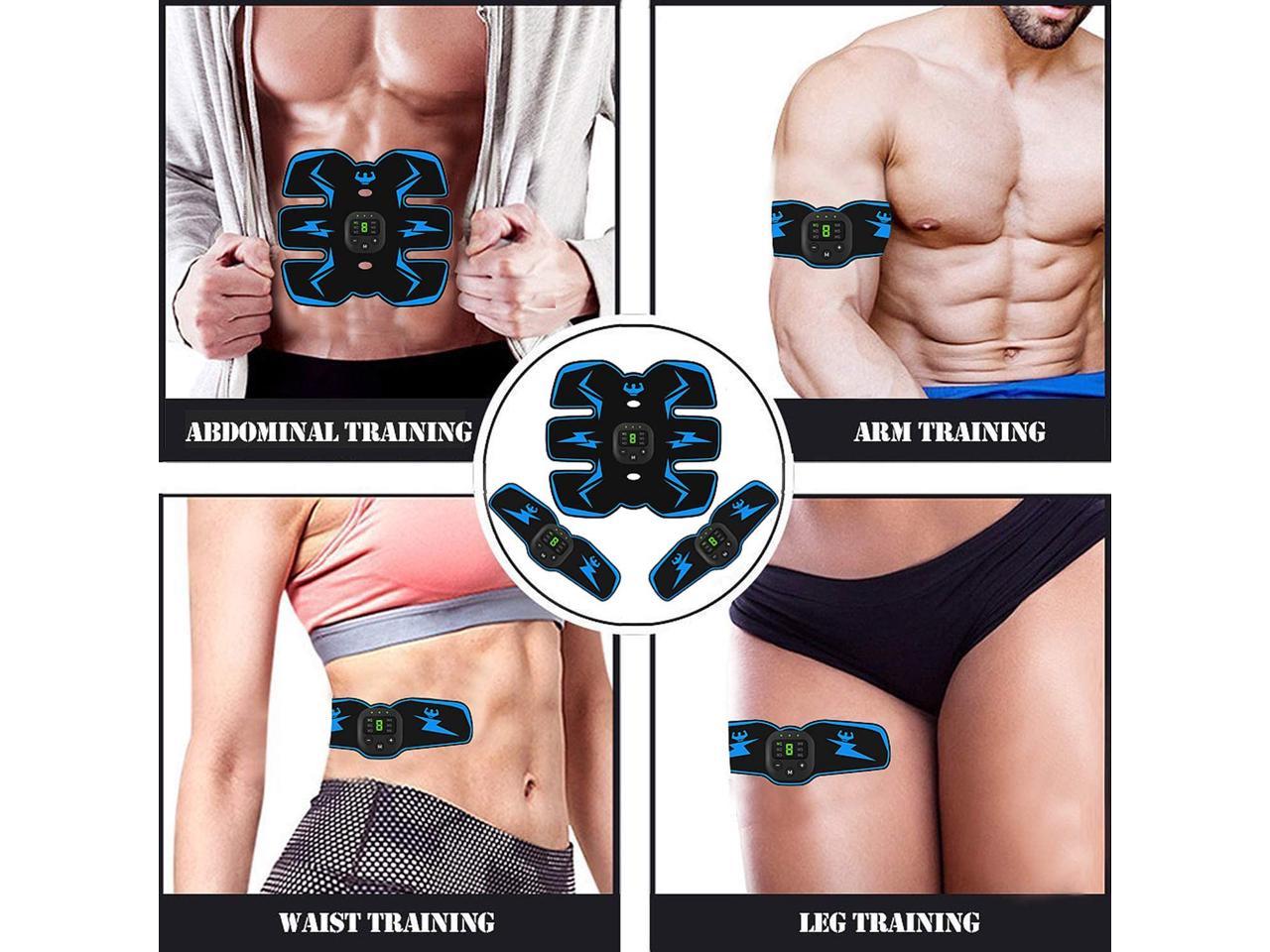 FYLINA Muscle Stimulator Abs Trainer LCD Display Remote Control EMS Abdominal Muscle Toning Belts with Home Workout Fitness Device for Men & Women