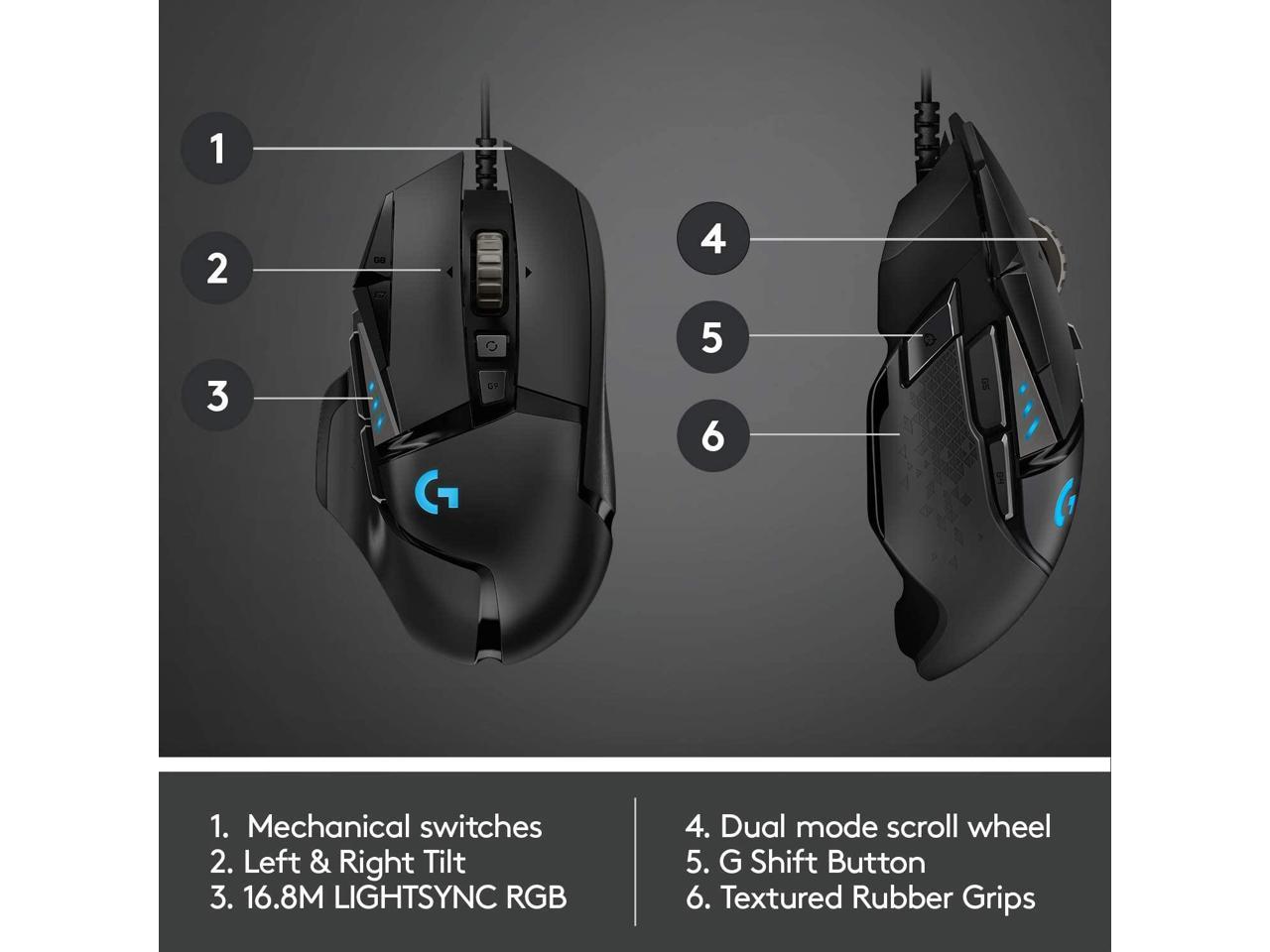 Logitech G502 Hero High Performance Wired Gaming Mouse Hero 25k Sensor 25600 Dpi Rgb 1428