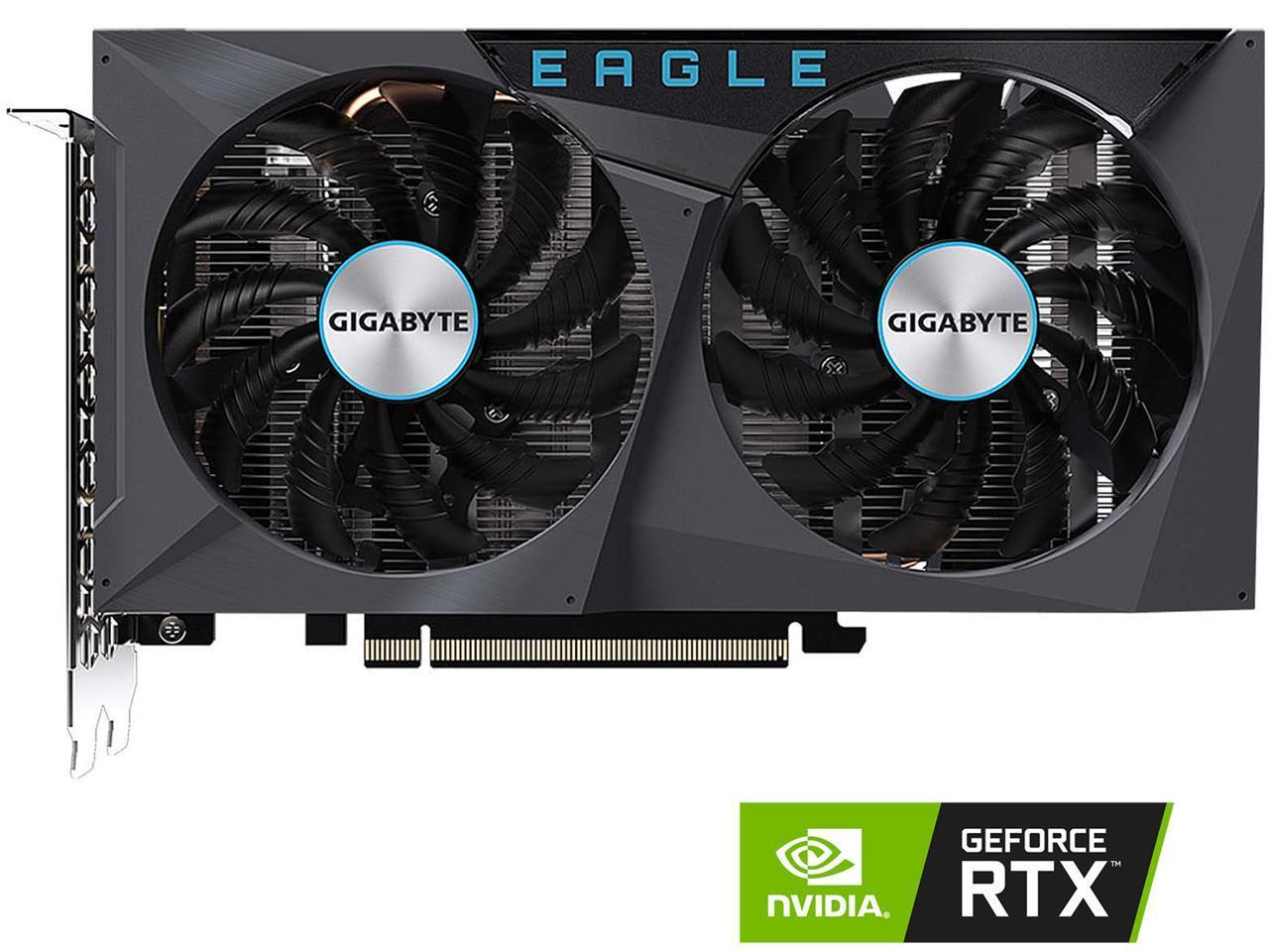 GIGABYTE GeForce RTX 3050 EAGLE OC 8G Graphics Card, 2x WINDFORCE Fans, 8GB  GDDR6 128-bit GDDR6 Video Card (GV-N3050EAGLE OC-8GD)