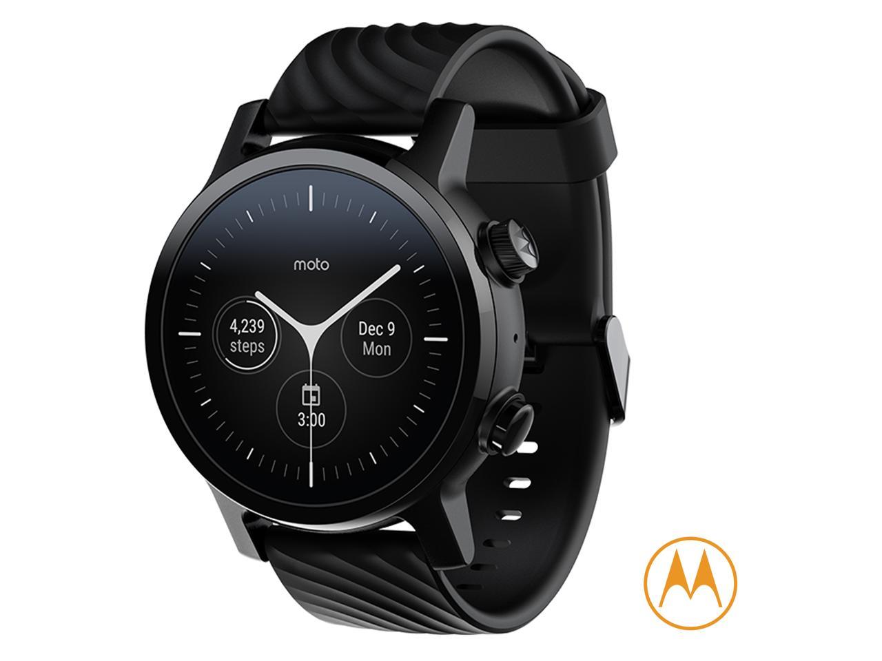 Motorola Moto 3rd Gen Smartwatch - Phantom Black Stainless Steel Case With 20mm Band, All-day Battery, WearOs, & coating for increased - Newegg.com