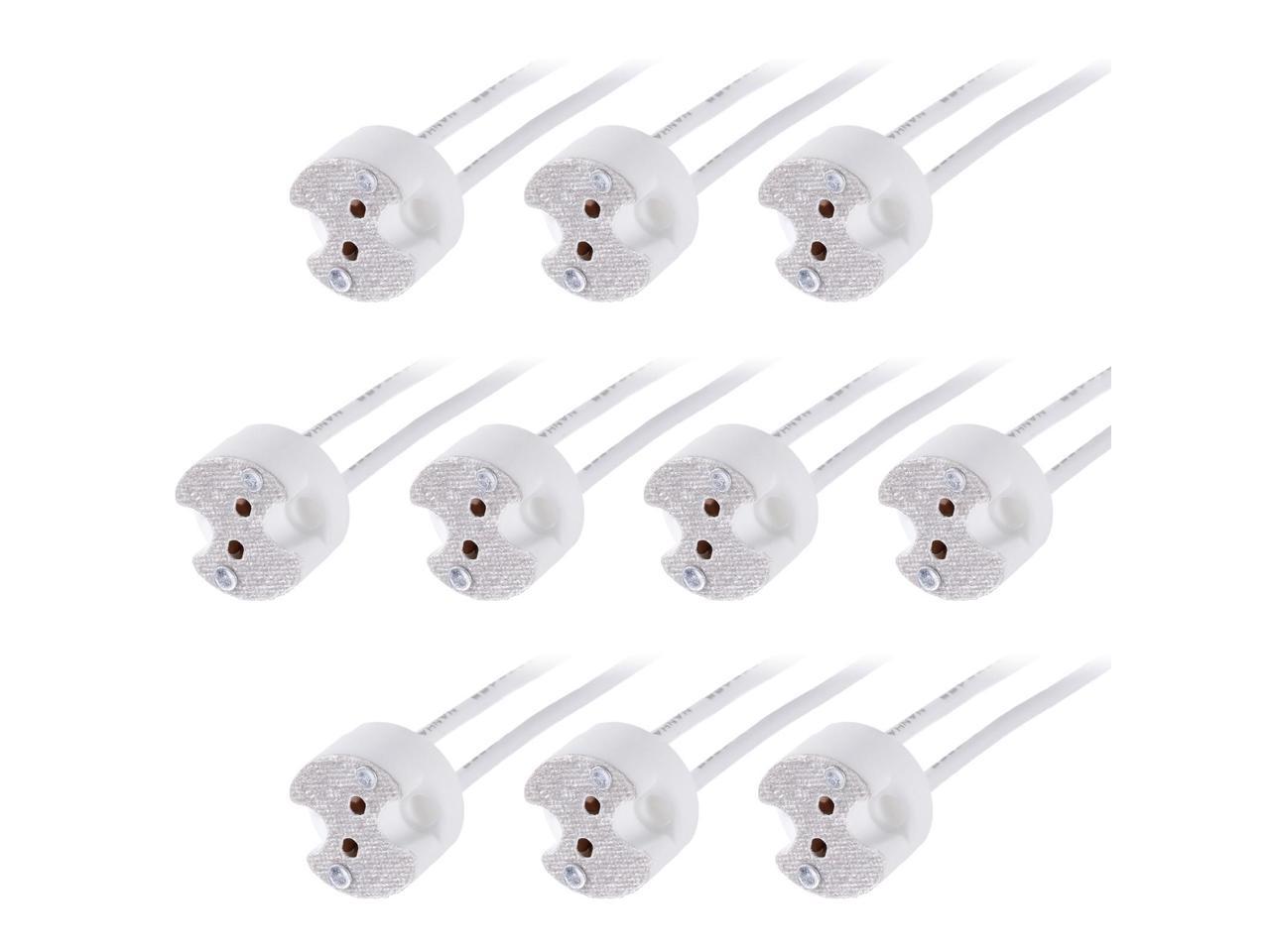 10x Socket For LED Halogen GY6.35 G4 GZ6.35 GX5.3 Lamp Light with Cable 