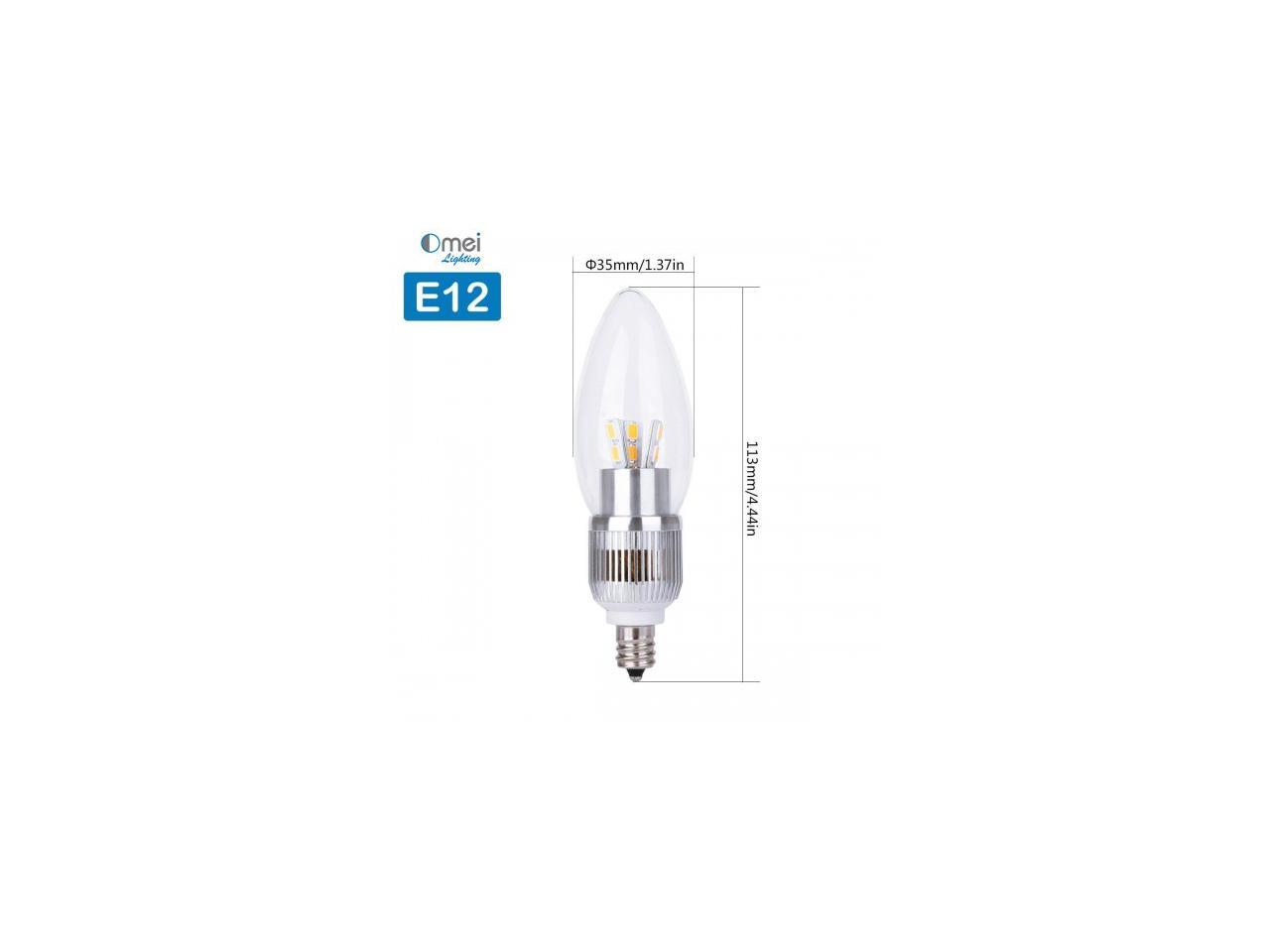 E12 Dimmable 60W Equivalent 7W LED 700 Lumens Roundtop Clear Silver