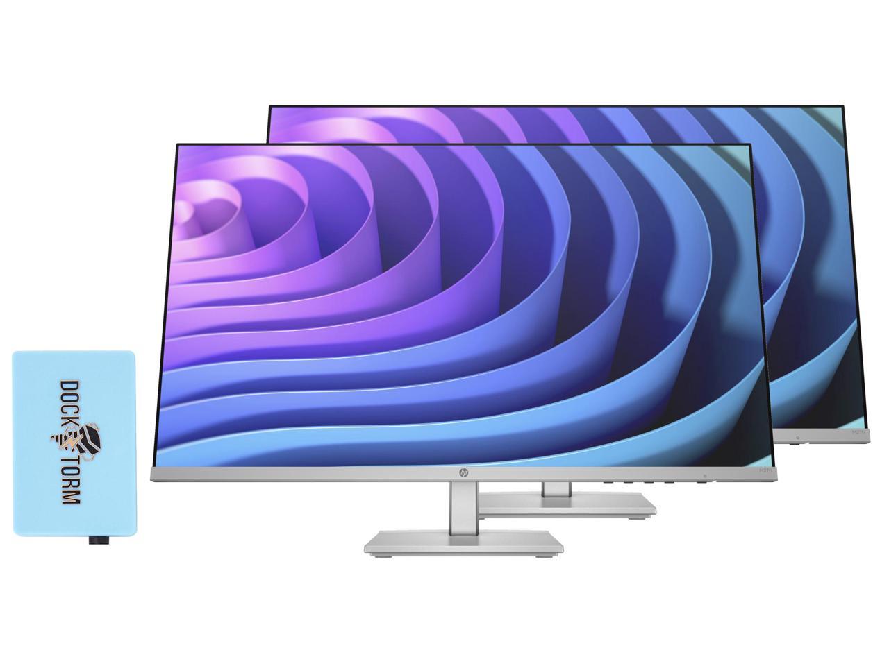 HP M27h FHD Monitor 76D13AAABA Bundle with Docztorm Dock, 27" Full HD