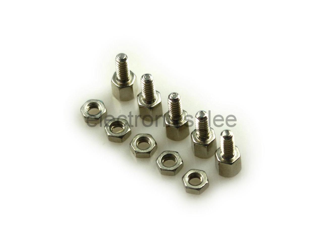 10 sets Nuts and Screws 5MM+7MM for Serial Port DSub DB9 DB15 VGA DB25