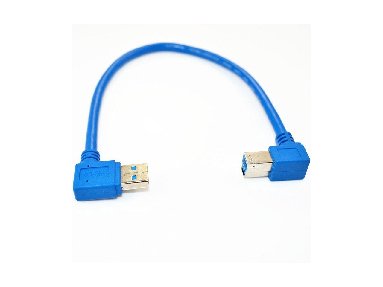 Seadream 2Pack 25CM Right Angle USB 3.0 Micro-B Male to USB 3.0 A Male Adapter Cable 
