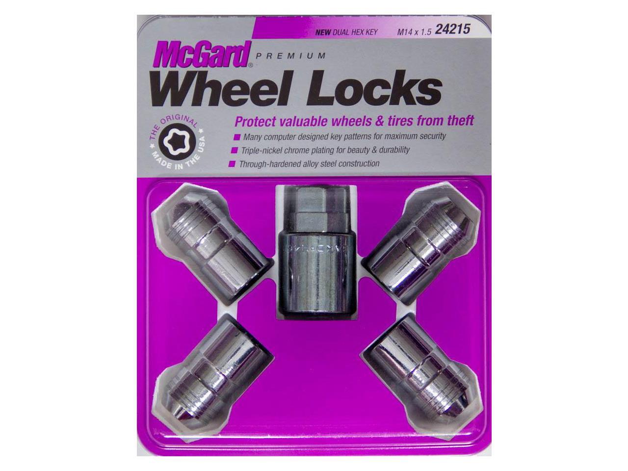MCGARD Chrome 14 mm x 1.50 Thread Cone Seat Premium Wheel Lock 4 pc P/N