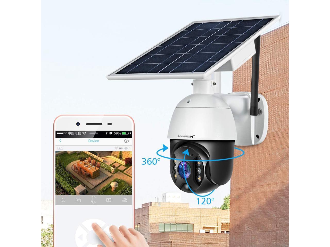 4G Outdoor PTZ Security Camera with Solar Panel 1080P Waterproof