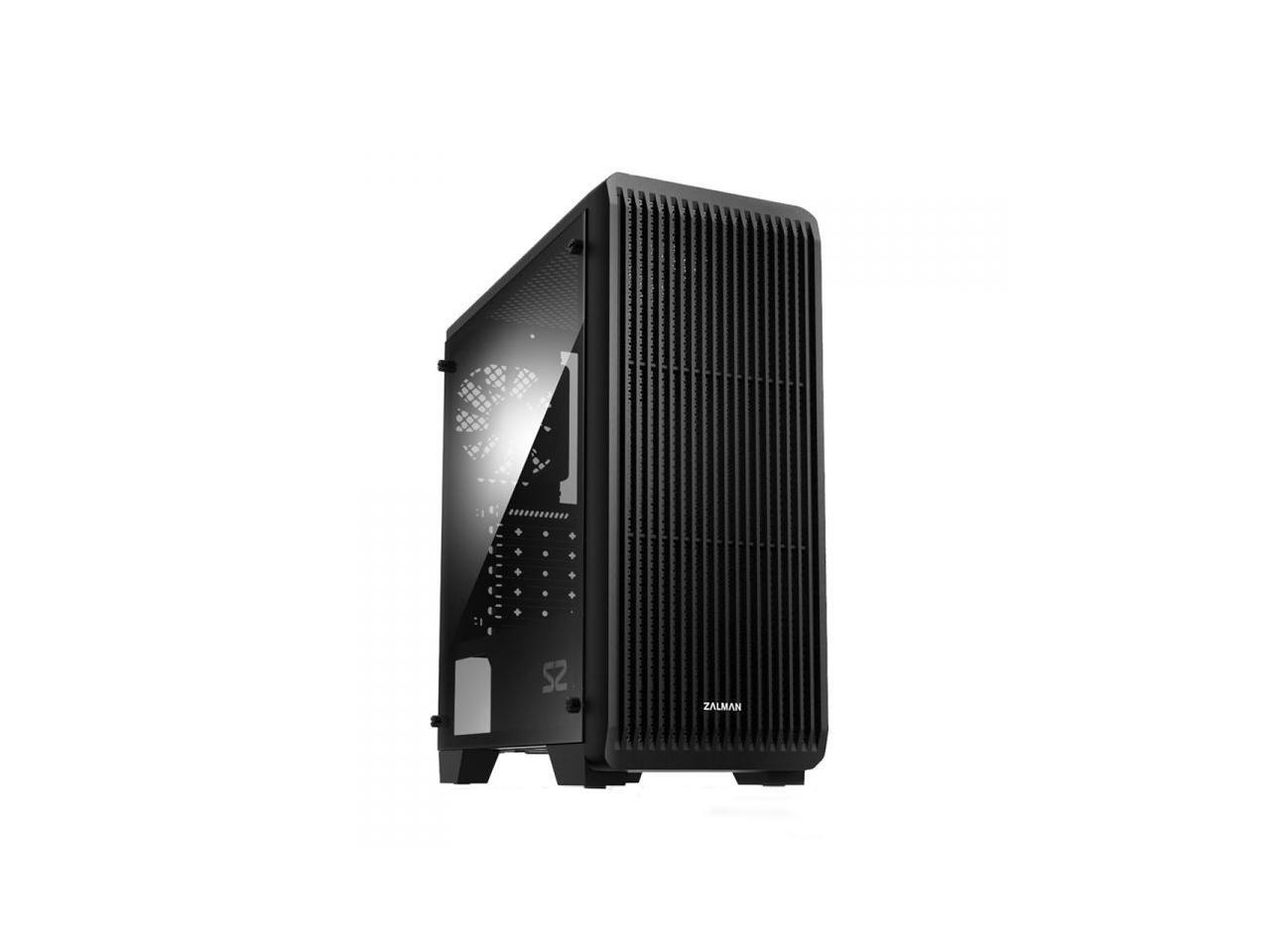 Zalman S2 TG Mid ATX Tower Case with Tempered Glass, Three
