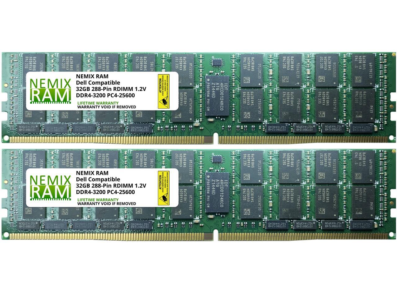 64GB Kit 2x32GB 3200MHz RDIMM 2Rx4 for Dell Servers by Nemix Ram 