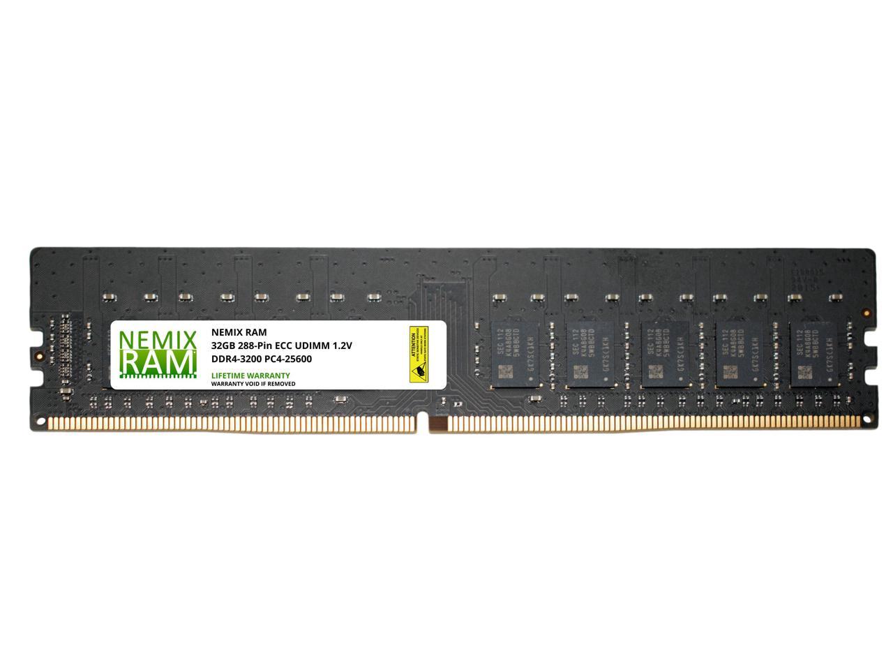NEMIX RAM 32GB DDR4-3200 PC4-25600 2Rx8 ECC Unbuffered Memory