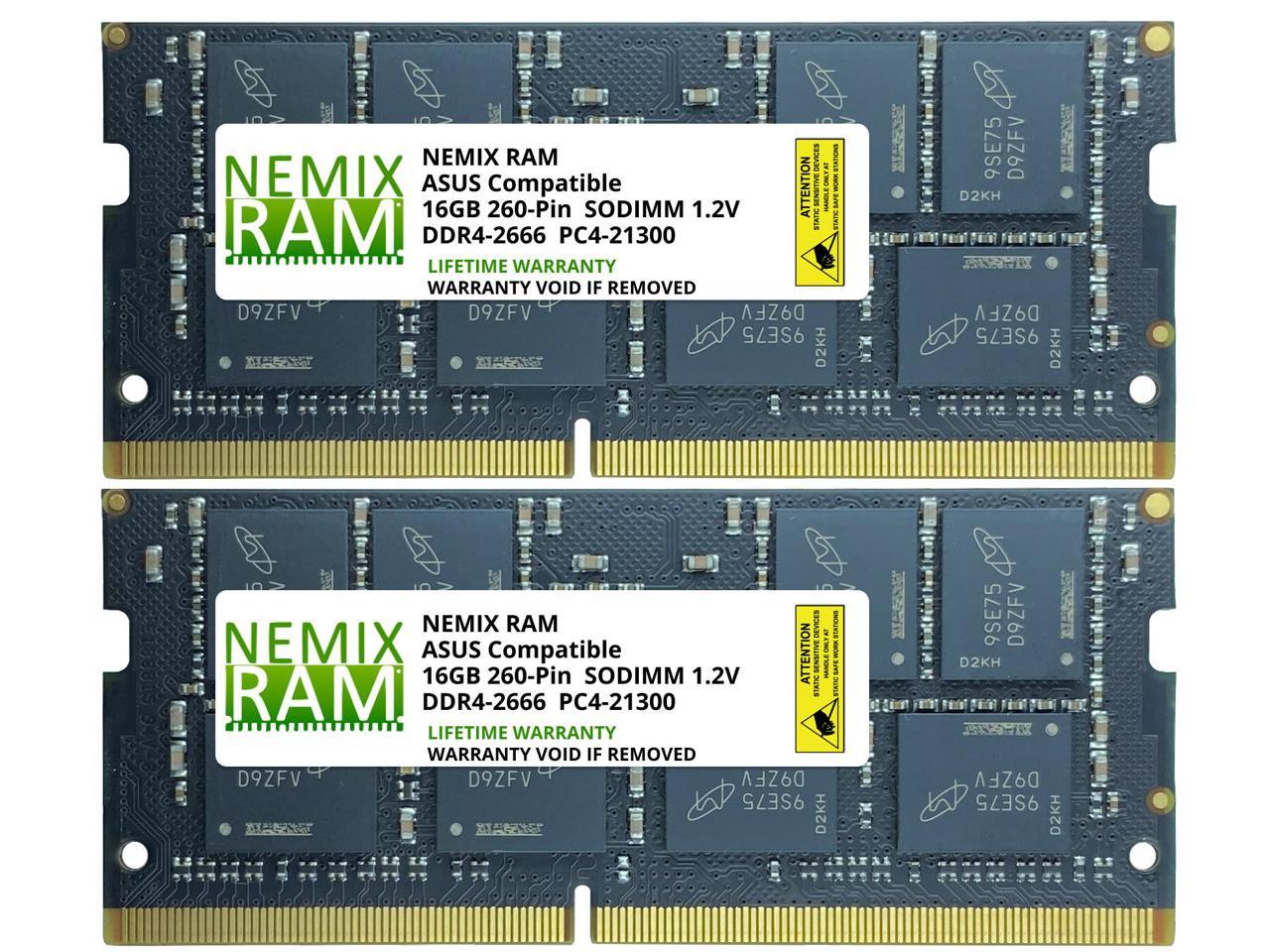 NEMIX RAM 32GB Kit (2 x 16GB) DDR4-2666 SODIMM 2Rx8 Memory for ASUS Mini PCs
