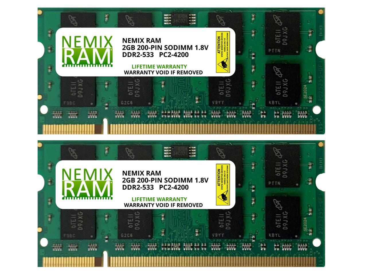 2 x 2GB Genuine A-Tech Brand. for Gateway M Series Notebook M685-E Notebook SO-DIMM DDR2 Non-ECC PC2-4200 533MHz RAM Memory 4GB KIT
