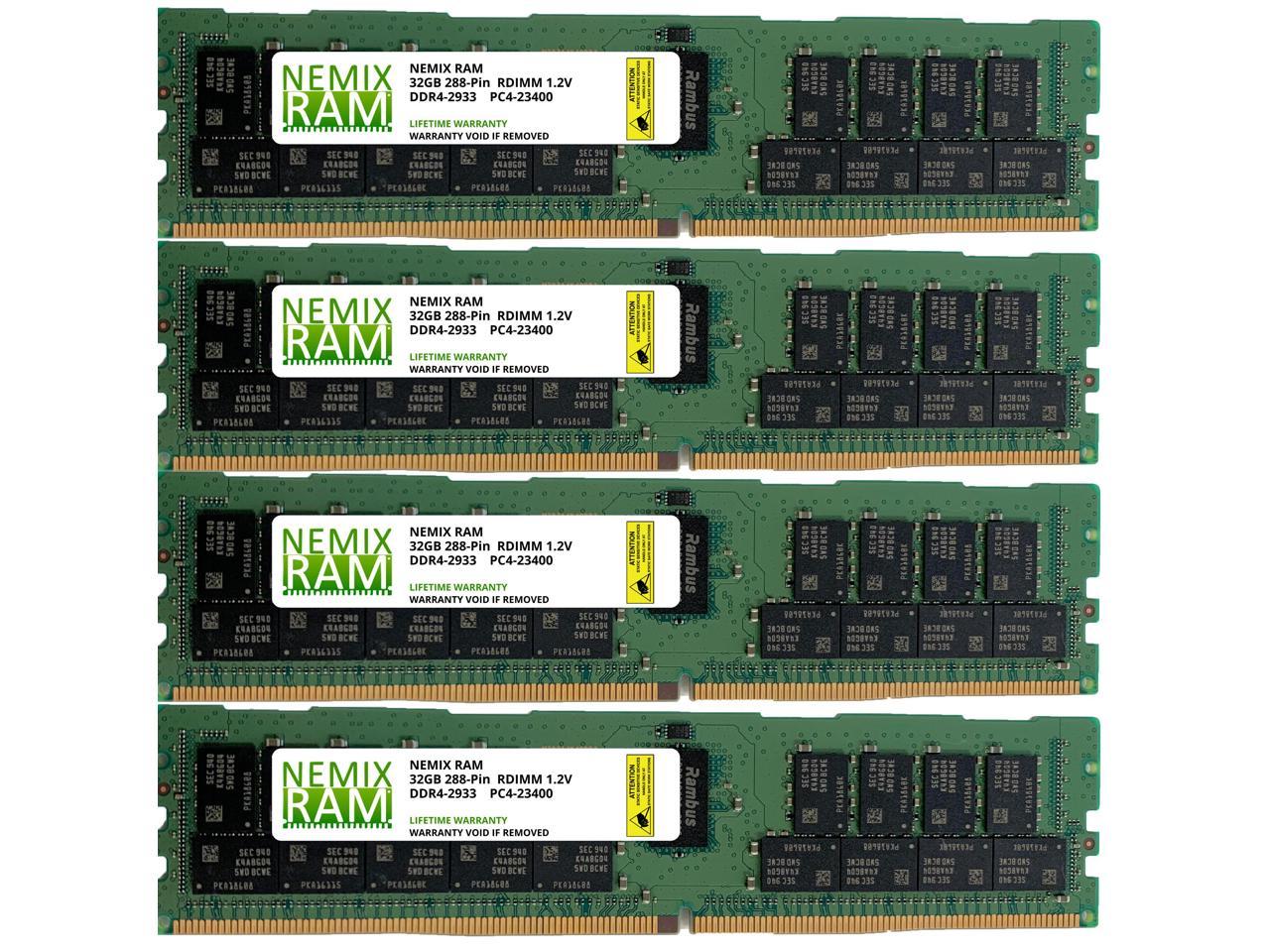 NEMIX RAM 128GB 4x32GB DDR4-2933 PC4-23400 2Rx4 ECC Registered Memory