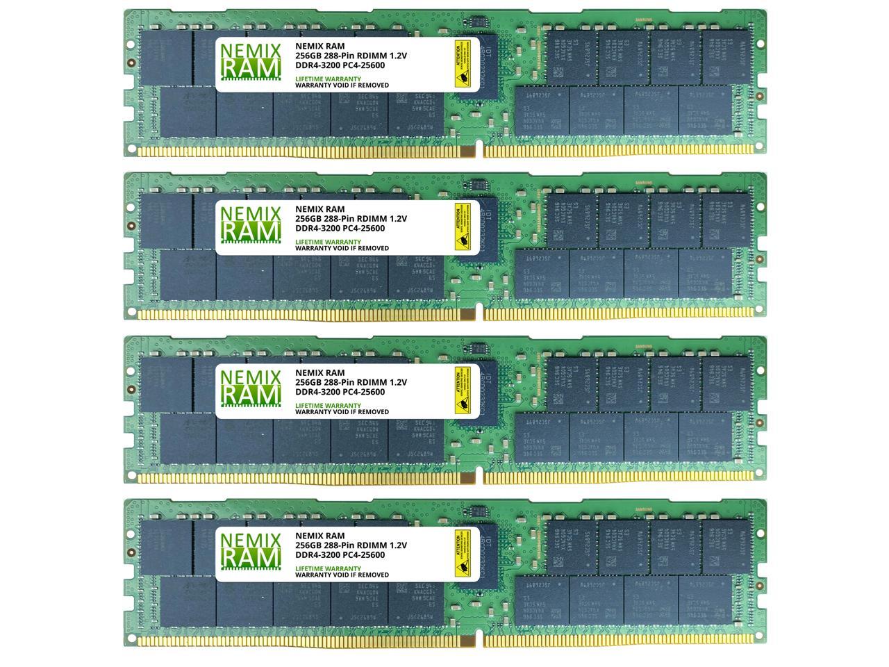 1TB Kit 4x256GB DDR4-3200 PC4-25600 ECC Registered 8Rx4 Memory for  Servers/Workstations by NEMIX RAM