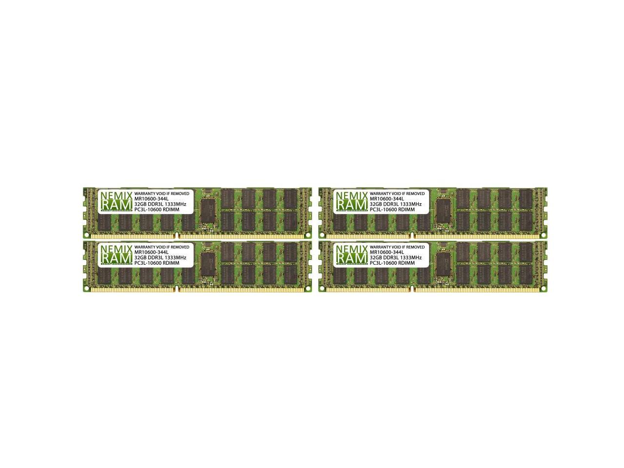 NEMIX RAM 128GB 4x32GB DDR3-1333 PC3-10600 4Rx4 1.35V ECC Registered