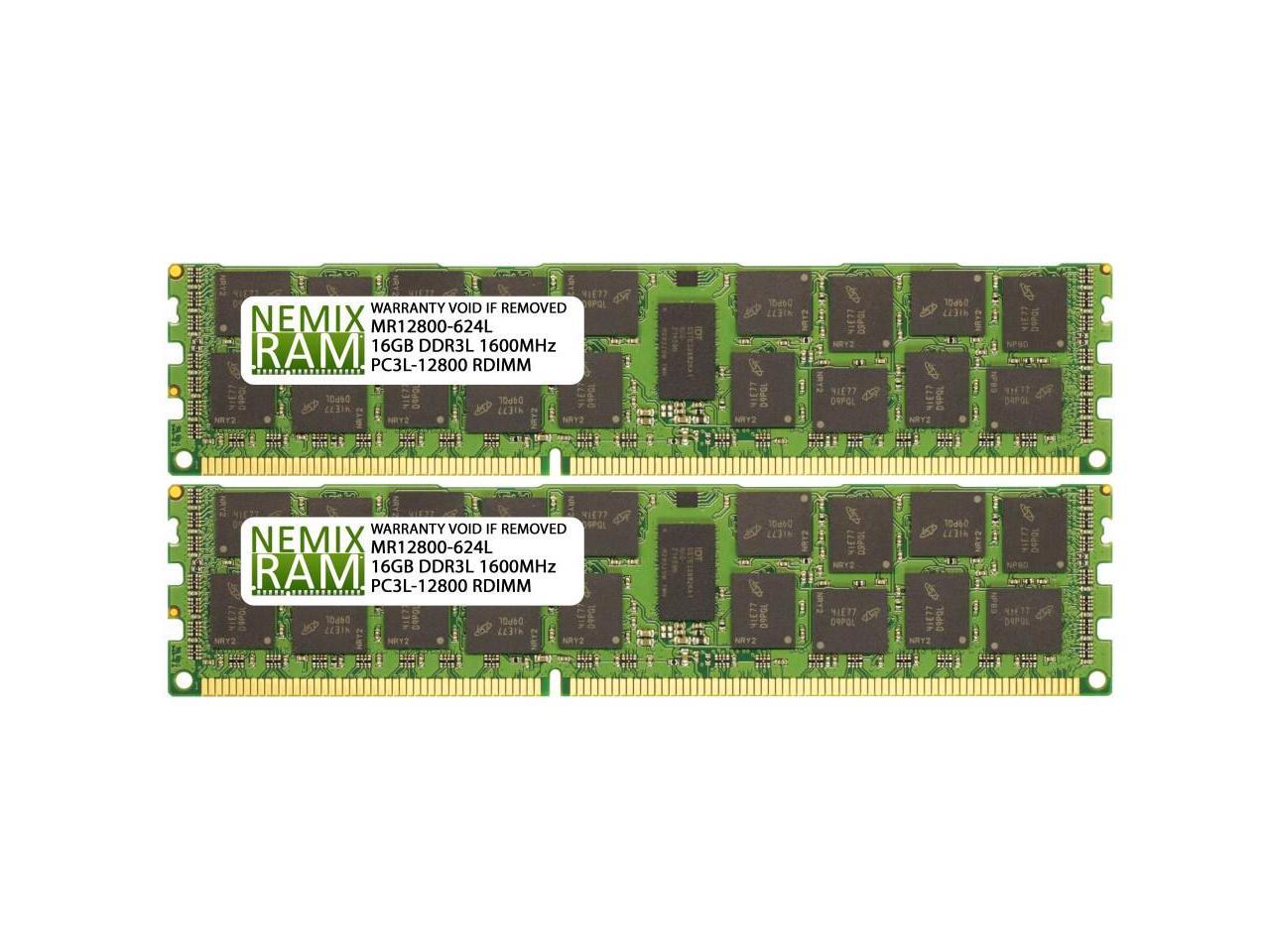 NEMIX RAM 32GB 2x16GB DDR3-1600 PC3-12800 2Rx4 1.35V ECC Registered