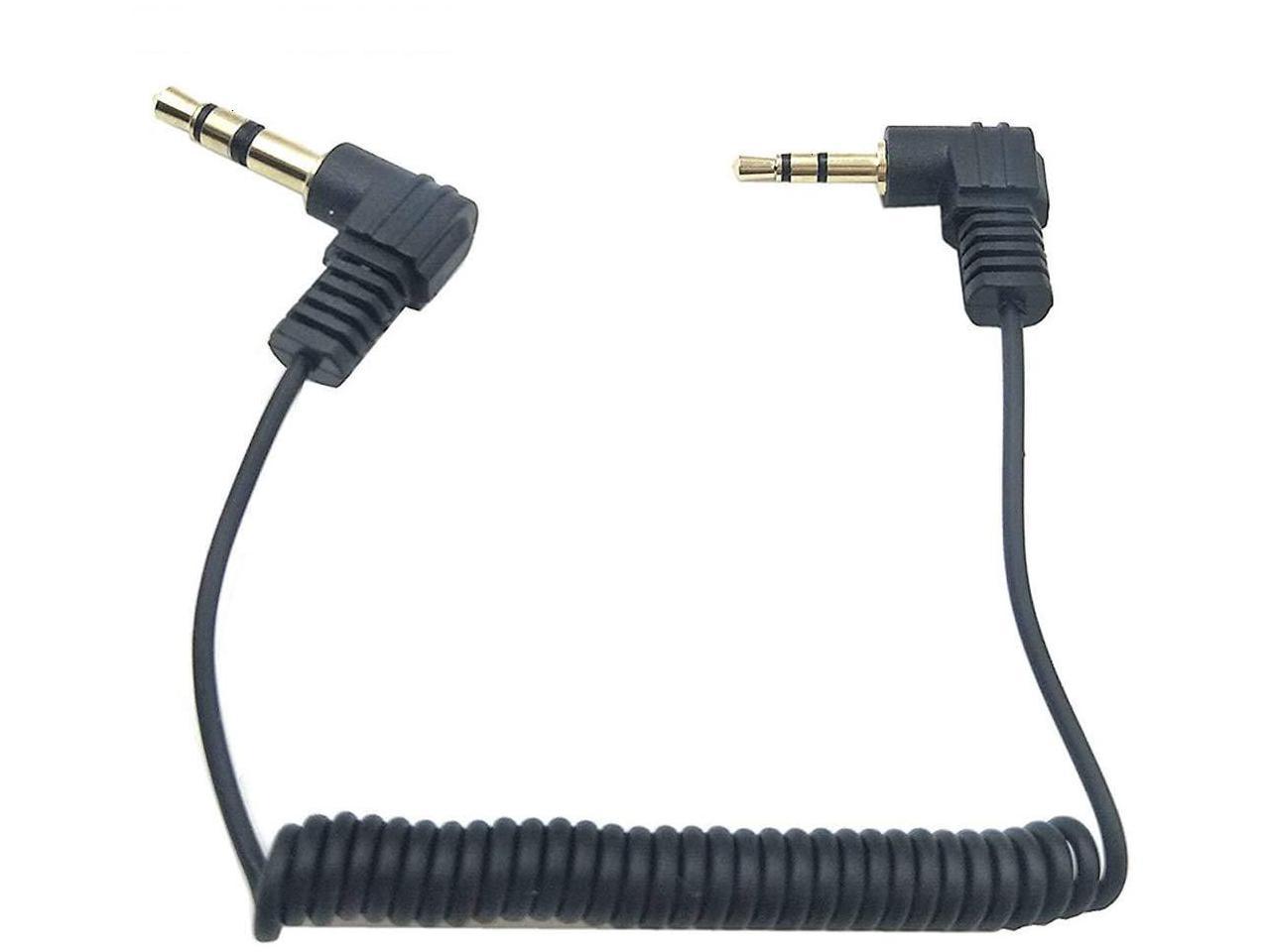 3.5mm Jack Stereo Right Angle 90° Male to Male Coiled Audio Aux Cable 50cm New 