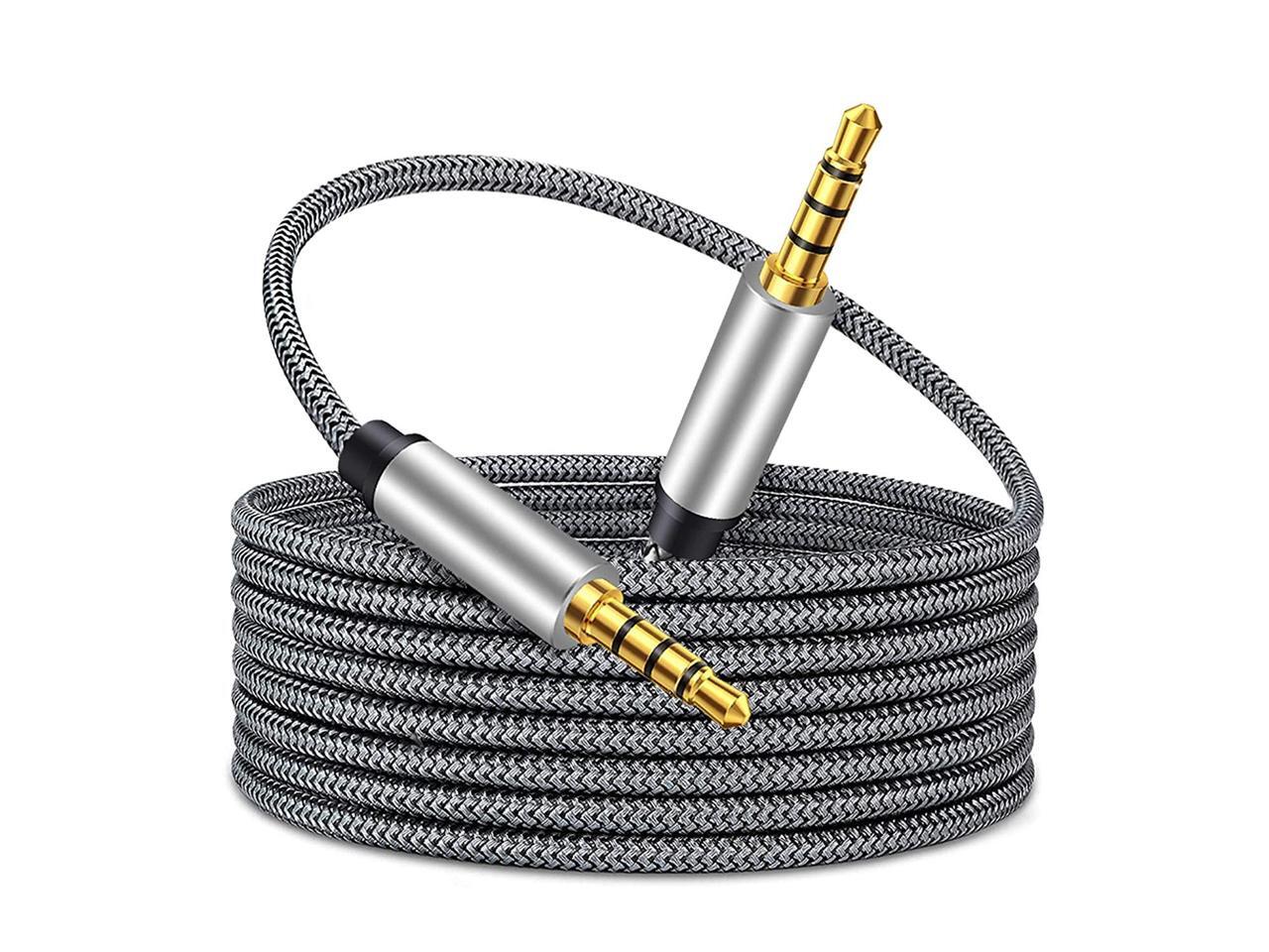 Male to Male Audio Cable 6Ft,4 Pole HiFi Stereo Sound 3.5mm Aux Cable