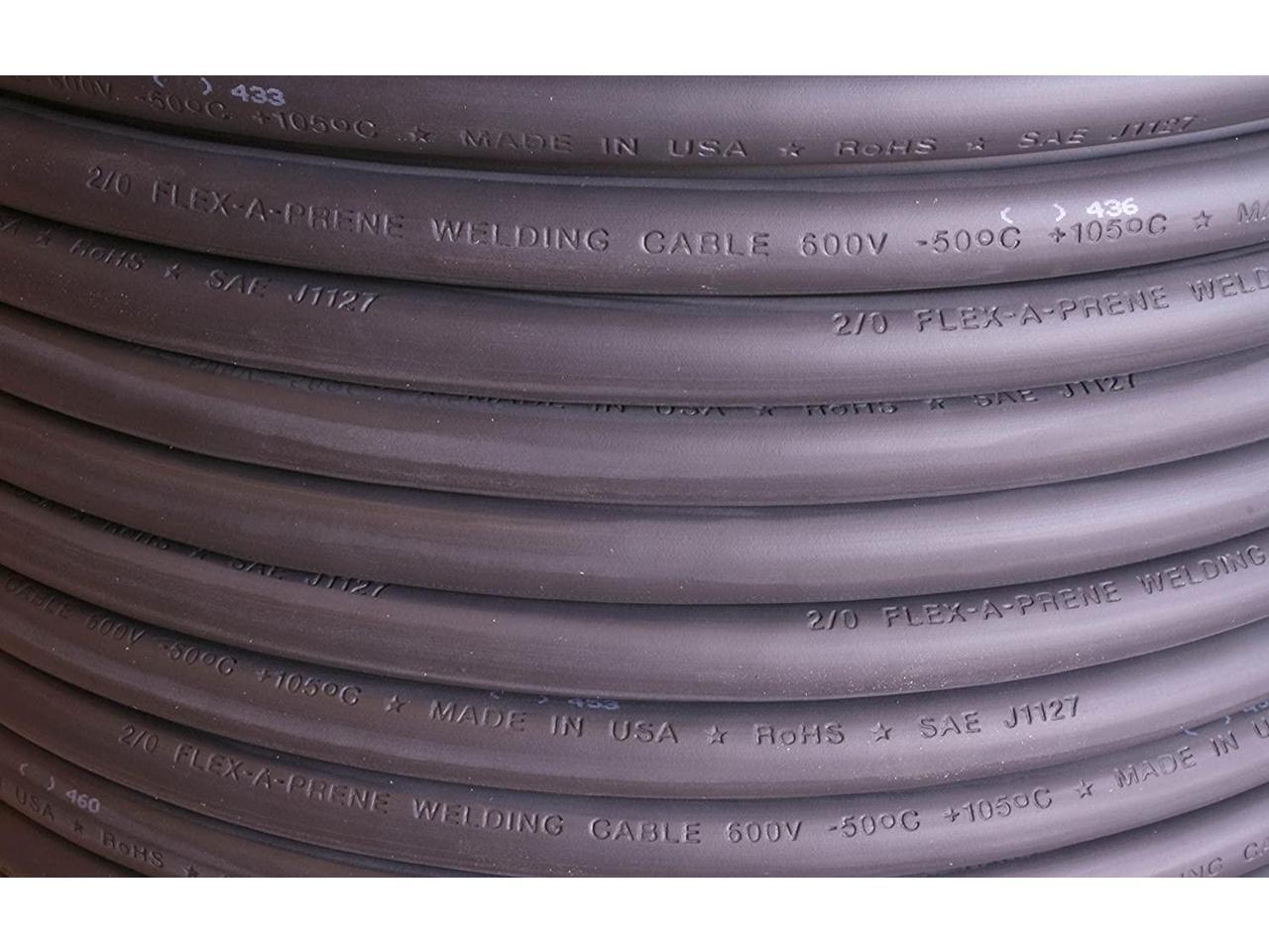 5 FEET OF EACH COLOR Welding/Battery Cable Flex-A-Prene Made in USA 600 V #6 Gauge AWG Black & Red 