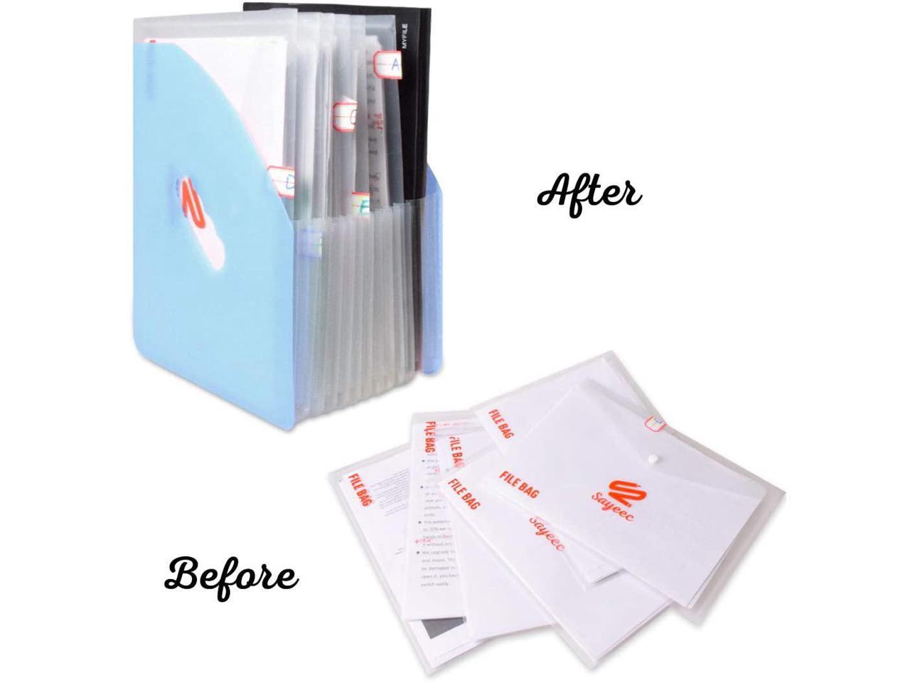 Marte Vanci Expanding File Folders Expandable Filing Document Storage 13 Pockets Organizer A4 Paper Letter Size for School Office Blue
