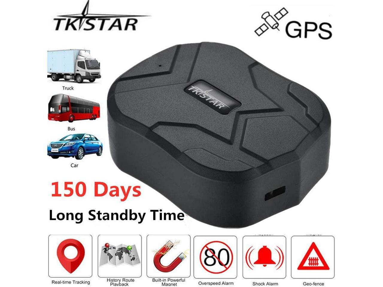 TKSTAR Real Time Vehicles GPS Tracker 120 Day Long Time Standby Waterproof Strong Magnet Car GPS Locator Tracking Device for Motorcycle/Trucks/Bike Support Android and iOS TK905B 