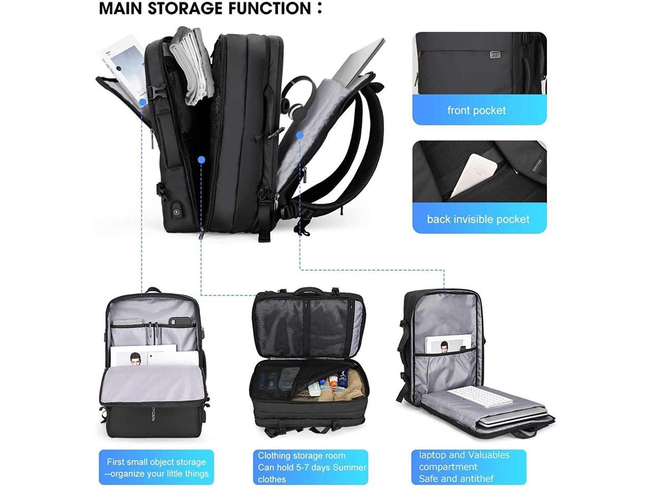 MARK RYDEN 23/40L Carry on Travel Backpack Fits 17.3'' Laptop&Hard 