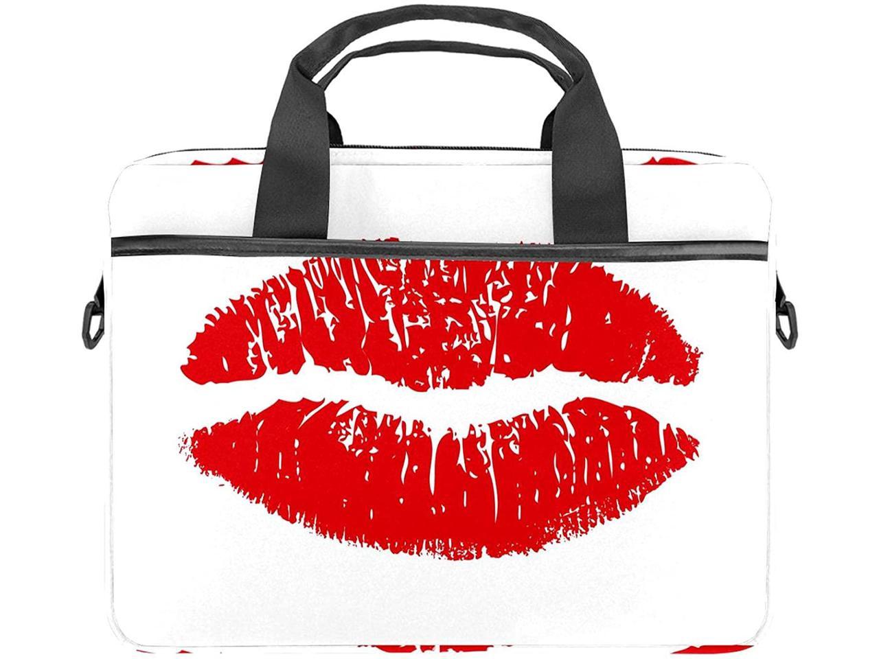 Cartoon Comic Style Red Matt Lipstick With Lipsticks Dots Laptop Shoulder Messenger Bag Case Sleeve for 13.4 Inch 14.5 Inch Notebook Laptop Case Laptop Briefcase Business Briefcase for Men Women 