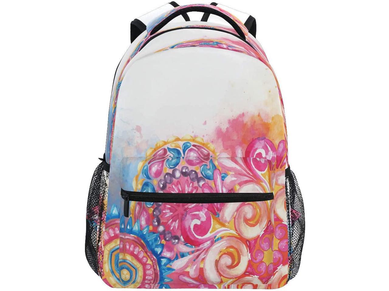 Wildflower Peony Watercolor School Bookbags Computer Daypack for Travel Hiking Camping Laptop Backpack Boys Grils