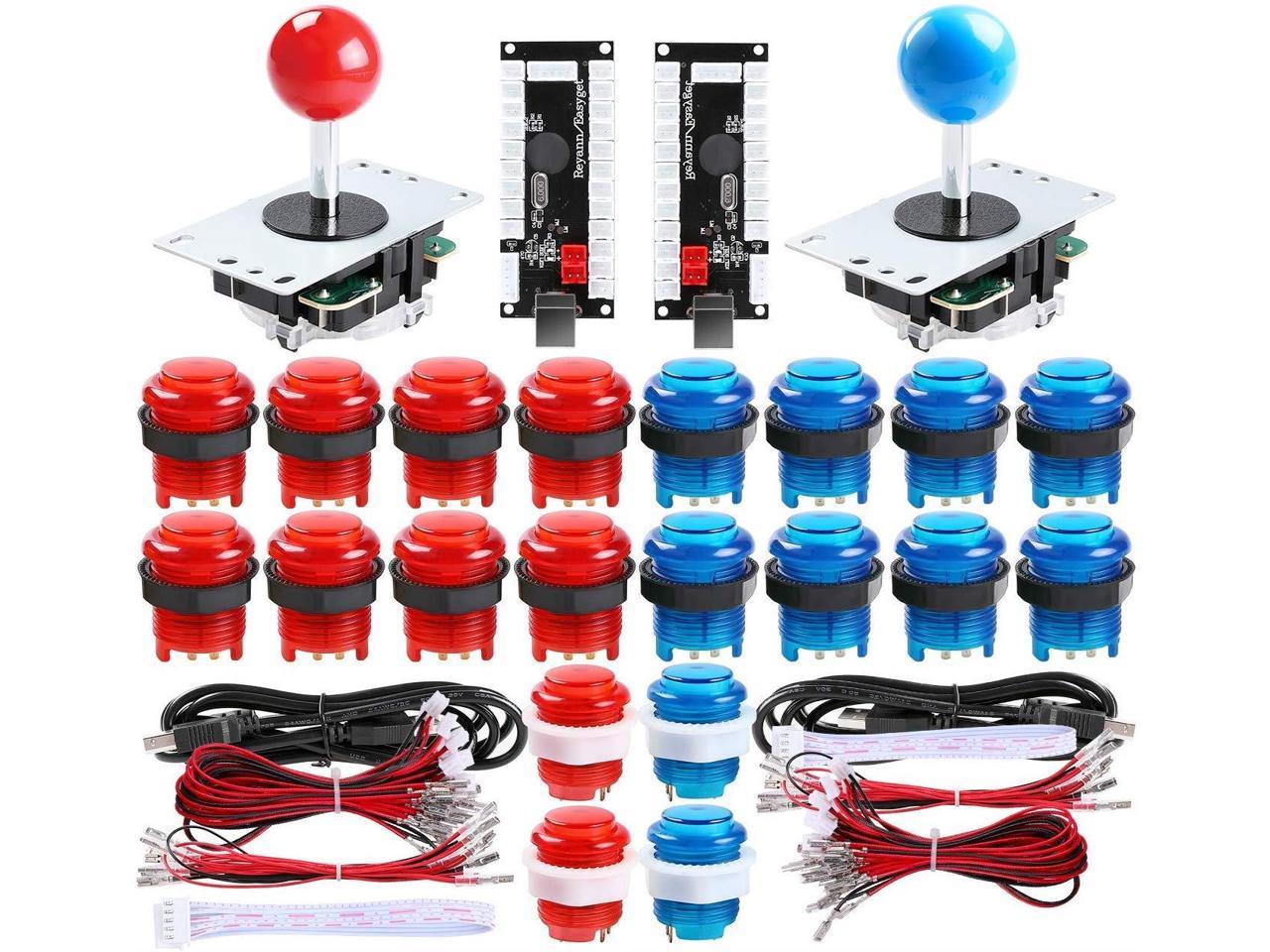 Hikig 2 Player Arcade Game DIY Parts USB PC Joystick Color Red Blue Kits 