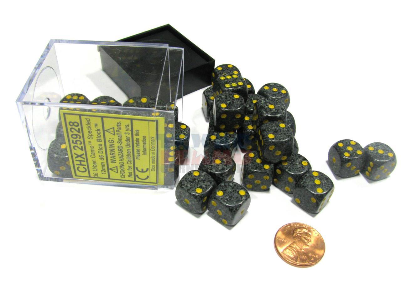 Block of Dice 36 Chessex Dice d6 Sets: Sea Specked 12mm Six Sided Die