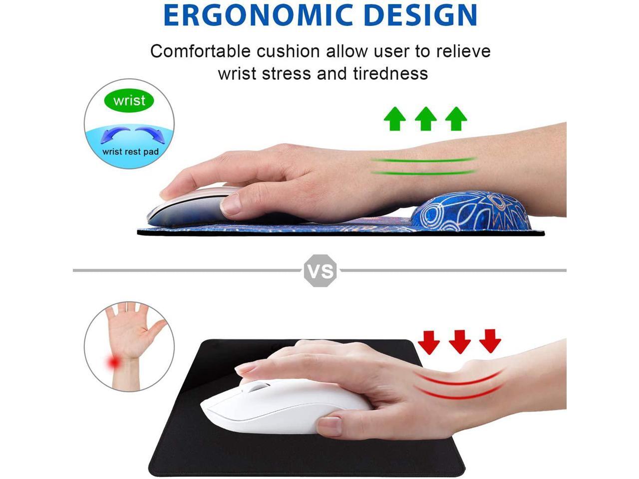 Ergonomic Mouse Pad Wrist Rest Support, ToLuLu Gel Mouse Pads with Non
