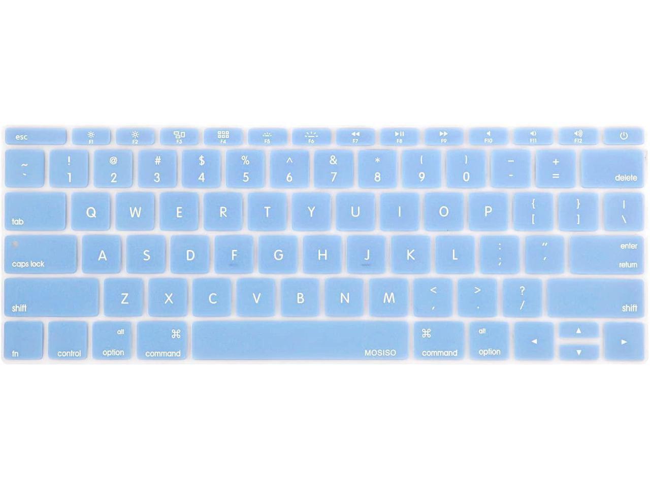 Blue and Pink MOSISO Silicone Pattern Keyboard Cover Protective Skin Compatible with MacBook Pro 13 inch 2017 & 2016 Release A1708 Without Touch Bar MacBook 12 inch A1534 