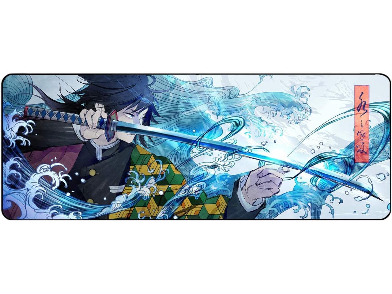 Stitched Edges Demon Slayer Large Extended Anime Mouse Pad Mat Wide & Long Mousepad 31.5 X 11.8 X 0.12 Ultra Thick 3 Mm 