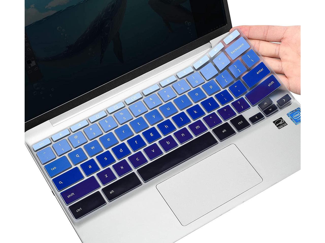 HP Chromebook 14 Keyboard Cover Skins Compatible with HP 2-in-1 14 Touchscreen Chromebook,HP Chromebook X360 Touchscreen,HP Chromebook 14-DA 14B-CA Series Ombre Blue 