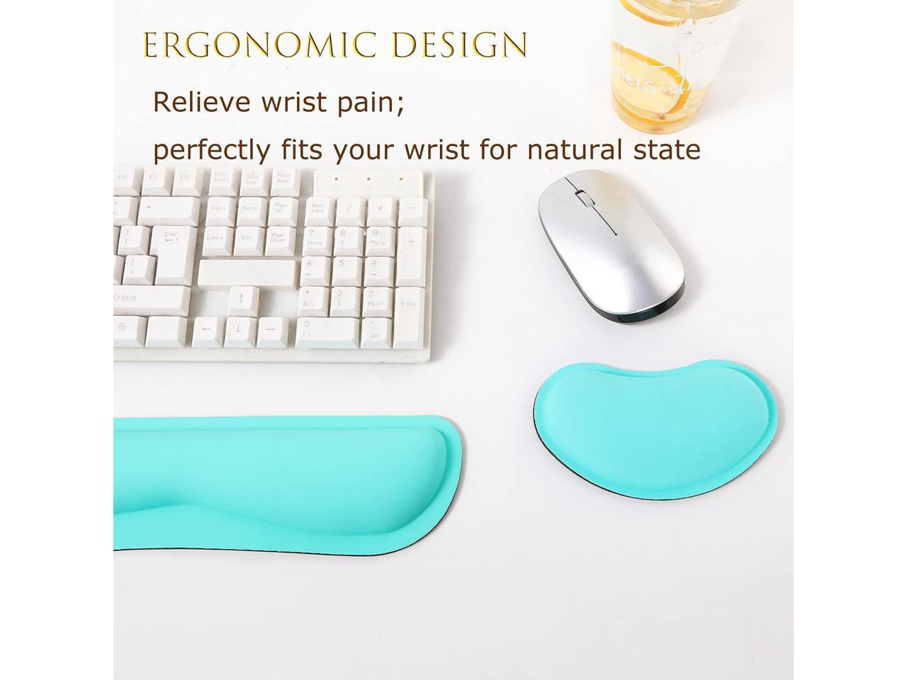 Ergonomic Memory Foam Pain Relief laptops Office -Blue… kusma Pink Wrist Rest Keyboard Wrist Rest Pad,Cleanable PU Leather Support for Computers 