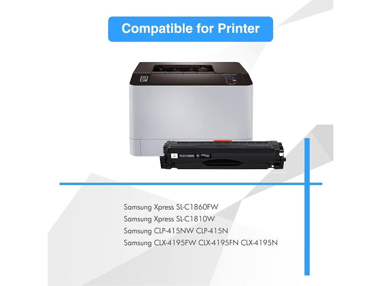 5 pack CLT-K504S Color Set fits Samsung Xpress SL-C1860FW SL-C1810W Printer 