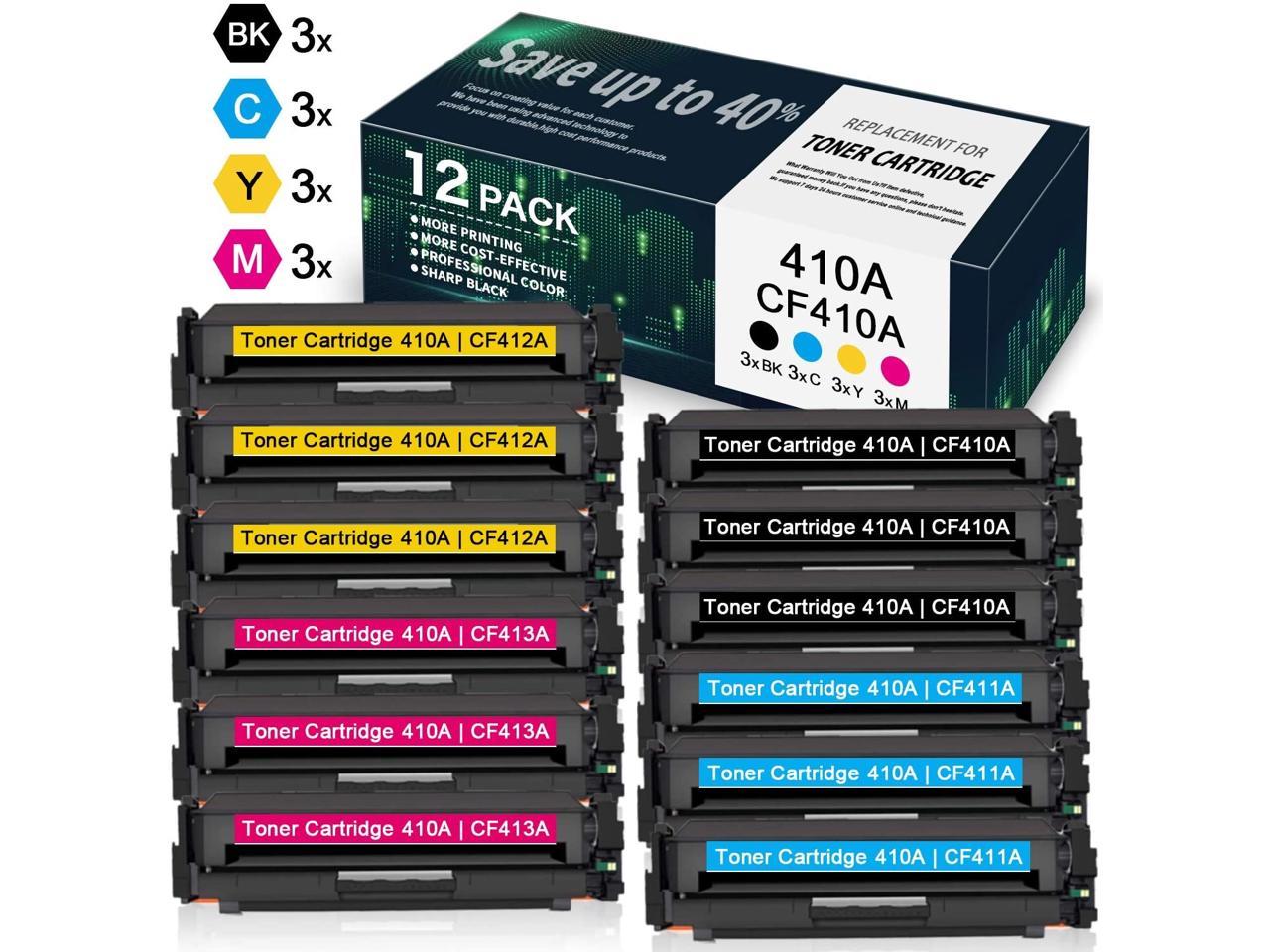 Compatible M452dn M452dw Laser Printer Toner Cartridge 6-Pack 2C+2Y+2M High Capacity Printer Toner Cartridge CF501A CF502A CF503A Replacement for HP 202A 