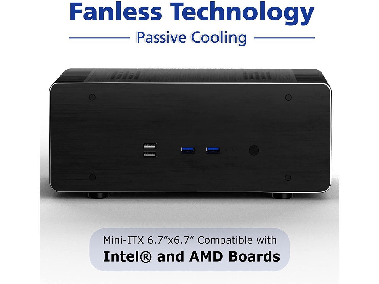 Akasa Maxwell Pro | HTPC Media Center Fanless Case for Mini ITX | Efficient  Cooling & Truly Silent | 100% Aluminum Body & Thermal Kit, Copper Heatpipe  