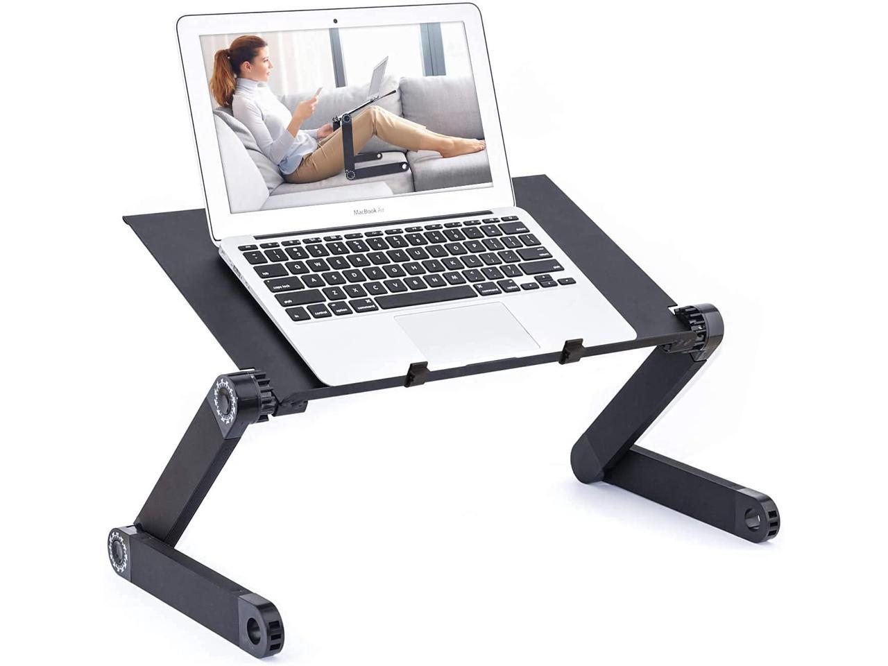 Adjustable Laptop Stand Holder for Desk,Table/Ergonomic Laptop Computer Stand/Laptop Riser/Laptop Workstation Notebook Stand Reading Holder with 2 Baffles and Mouse Pad in Bed Couch Office Sofa 