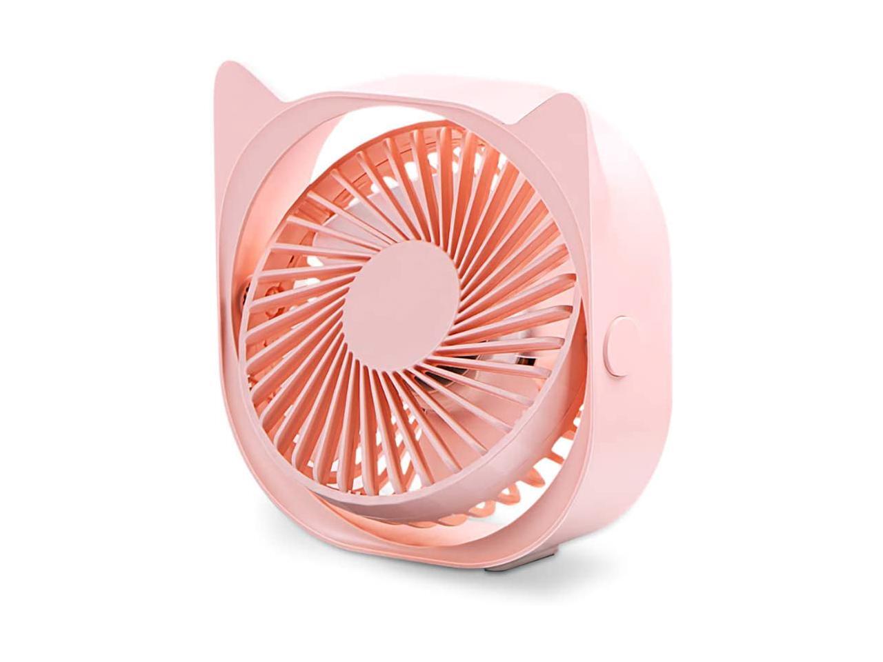 HYMD USB Fan USB FanRotatable Dual Head Car Fan Adjustable 3 Speeds Dashboard Desk Auto Fan for Vehicle Truck Van SUV RV Boat Home 