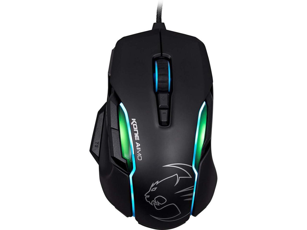 Roccat Kone Aimo Gaming Mouse High Precision Optical Owl Eye Sensor 100 To 12 000 Dpi Rgb Aimo Led Illumination 23 Programmable Keys Designed In Germany Usb Black Newegg Com