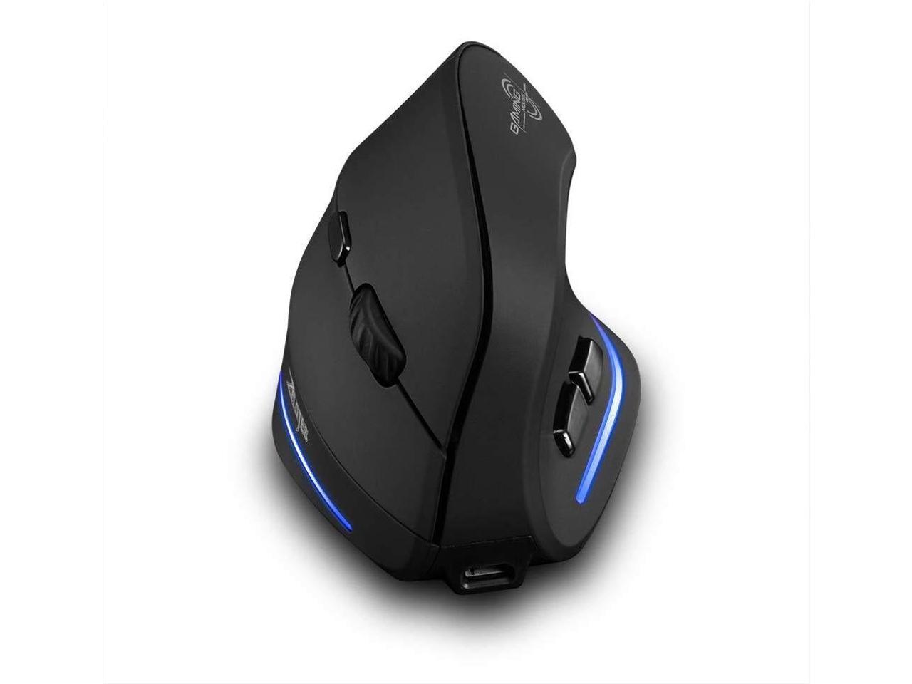 Zelotes Vertical Wireless Mouse,2.4G Rechargeable Ergonomic Mice,Black