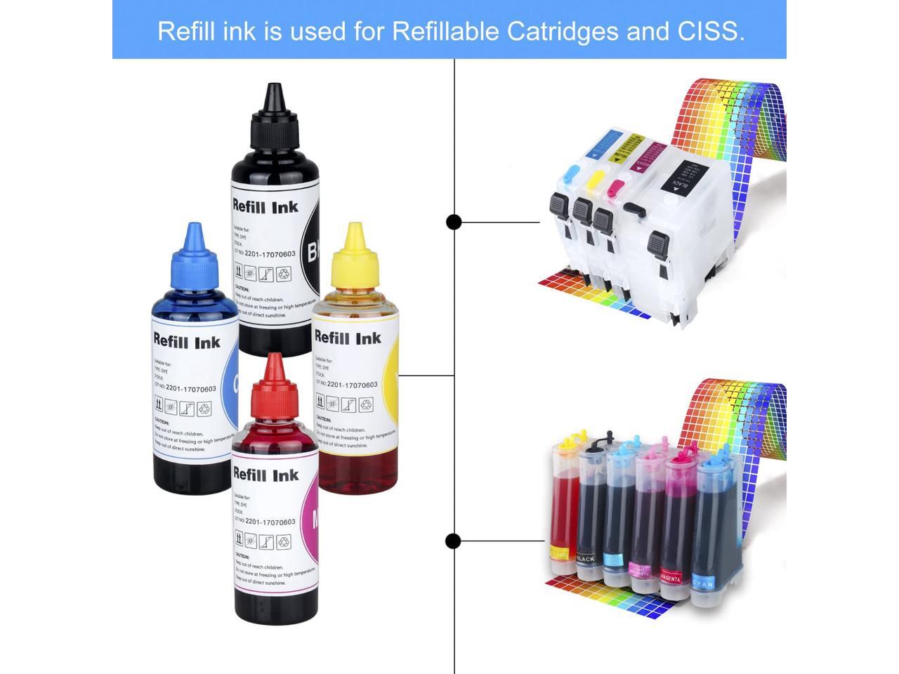 Inkjet Printer Refill Ink Dye Bottles Kit for LC201 LC203 LC20E