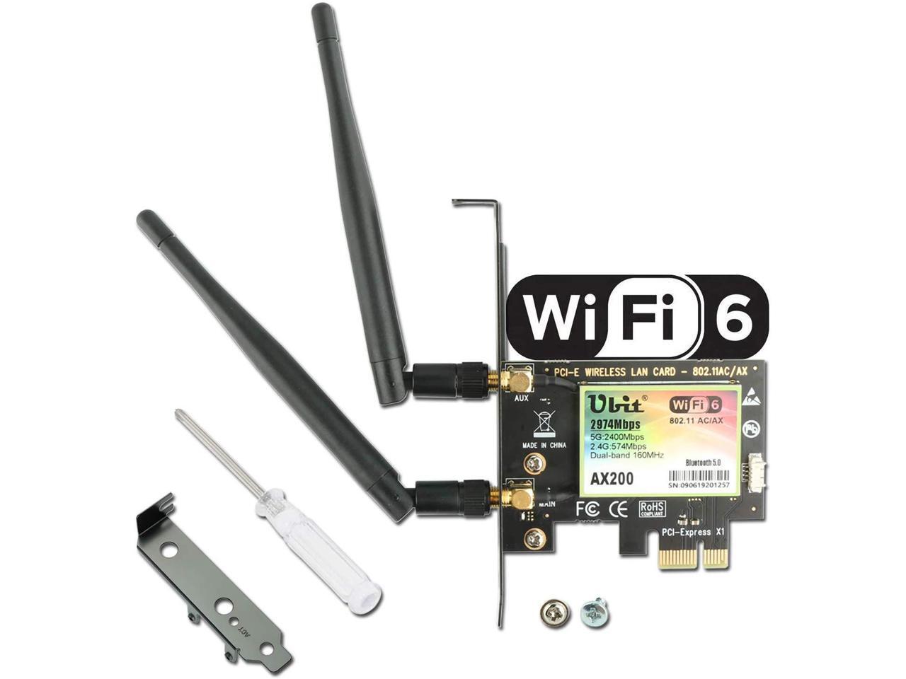 Gigabit Wifi Card 802 11 Ax Ac Superspeed 2974mbps Wi Fi 6 Ax200 Chip Pcie Wireless Dual Band 5ghz 2 4ghz Network Card Bluetooth 5 0 Pci E Adapter With 2x 6dbi Antenna For Pc Newegg Com